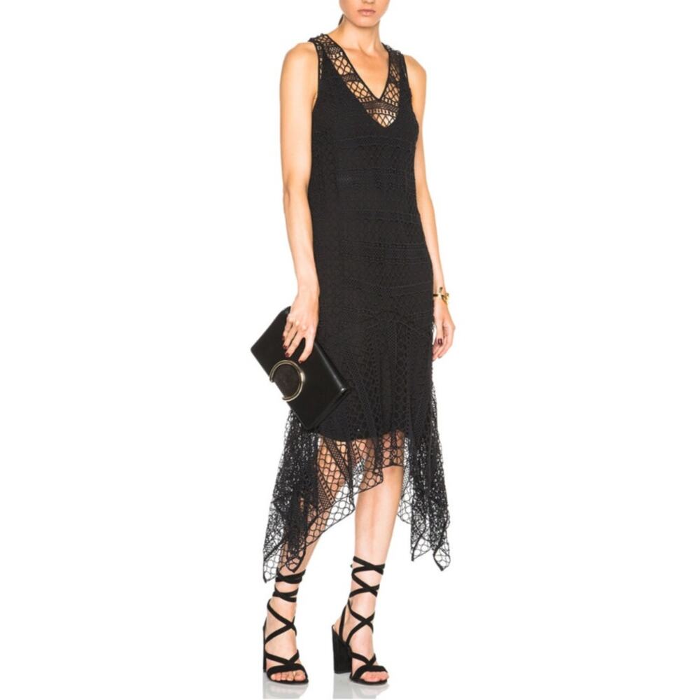 Malene Birger Gigisa Lace‎ Dress Crochet Knit Asymmetric Whimsygoth Witchy 40